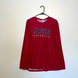 Maritime | Fan Thread Maritime Baseball Long Sleeve Red T-Shirt